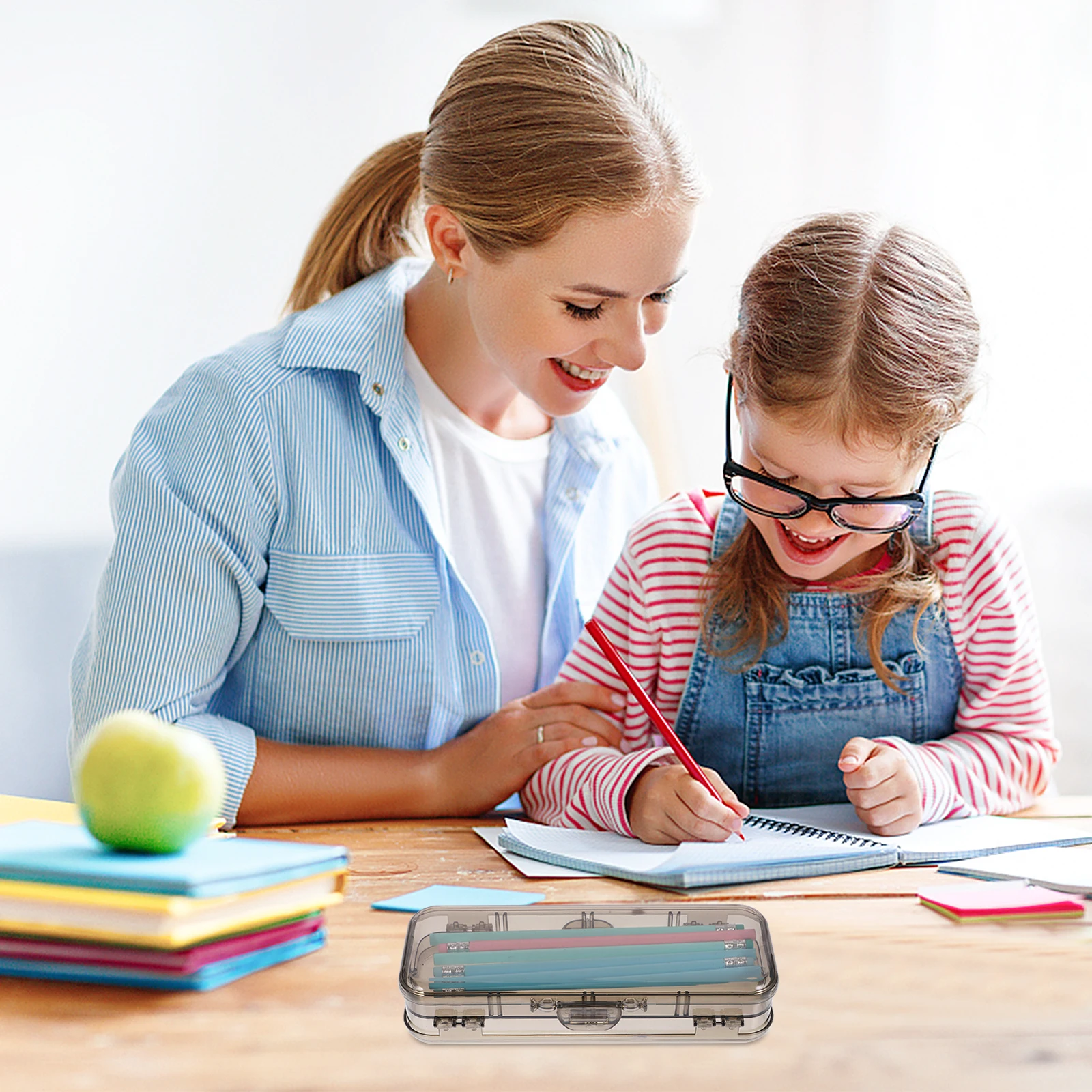 

Clear Pencil Case Transparent Stationery Container Plastic Box Pens Pencils Markers Large Capacity Simple Design Student Storage