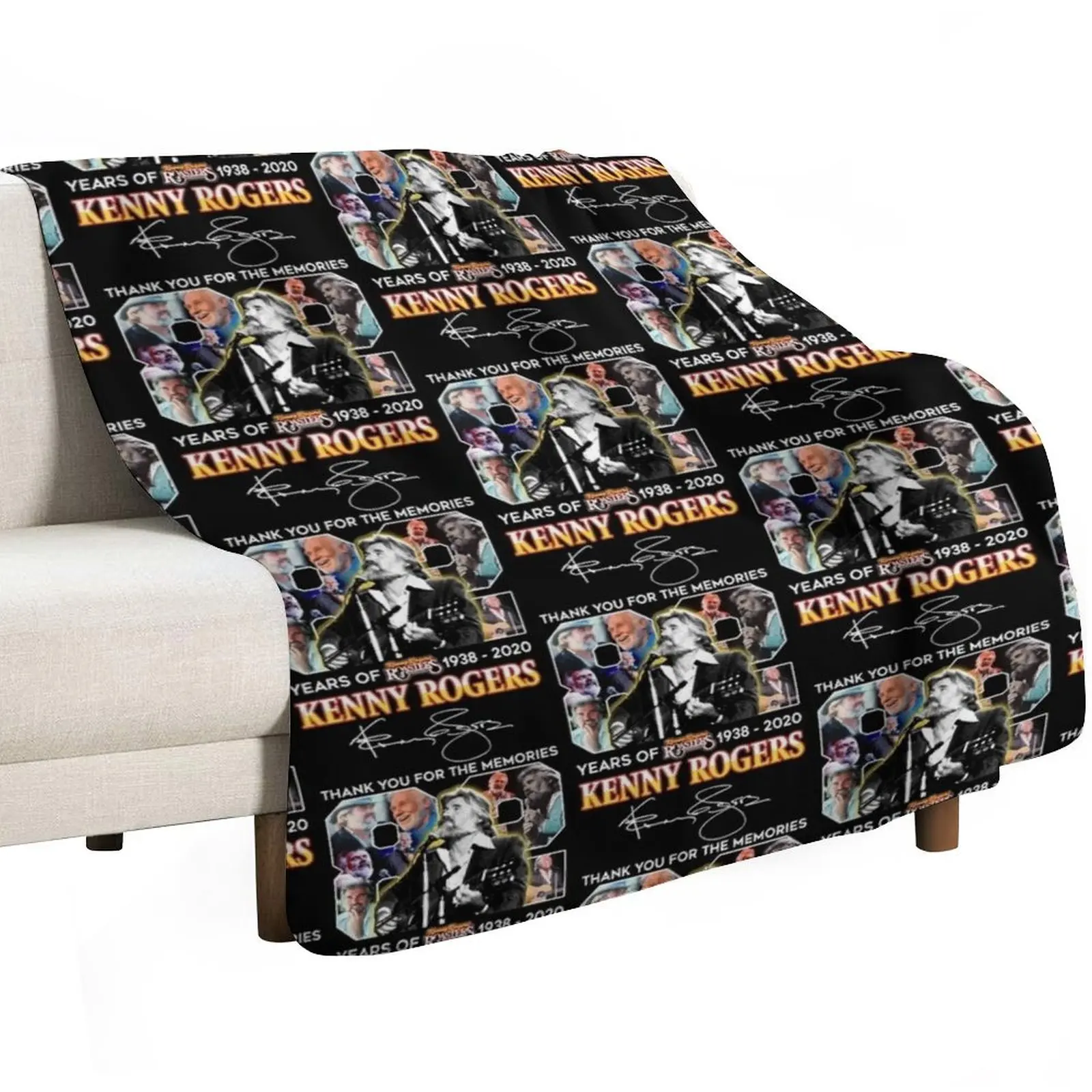 82 years of Kenny Rogers thank you for the memories signature Throw Blanket Retros Sofas Baby Hair Blankets