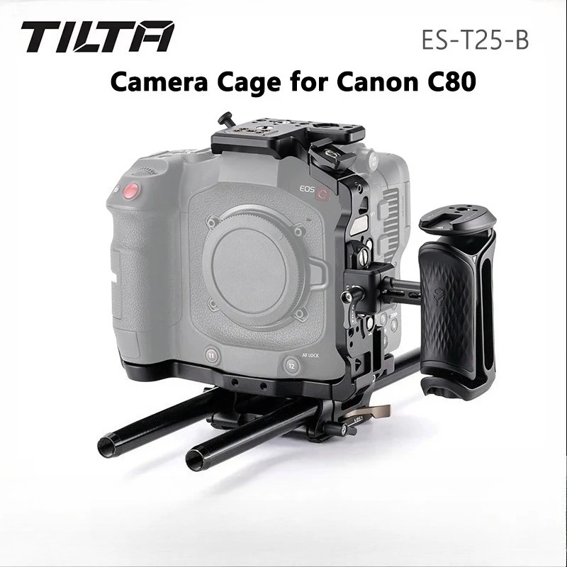 TILTA ES-T25 Complete Shooting Rig for Canon C80, NATO Top Grip, LWS Base Plate, Cold Shoe Bracket and HDMI Wire Fixer
