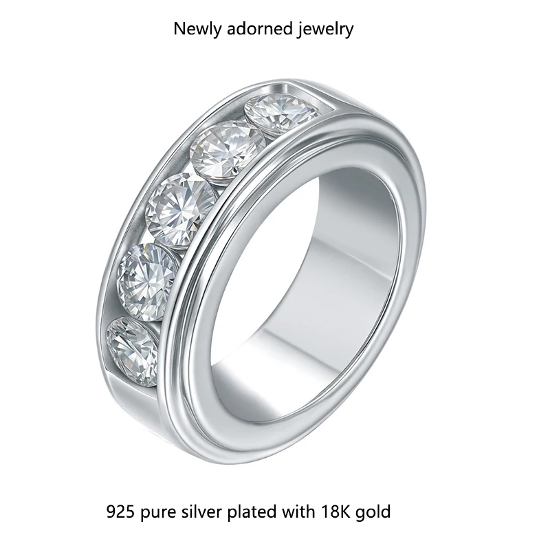 

A stylish and elegant 2-carat Moissanite hip-hop ring made of S925 silver, featuring a starry sky design.
