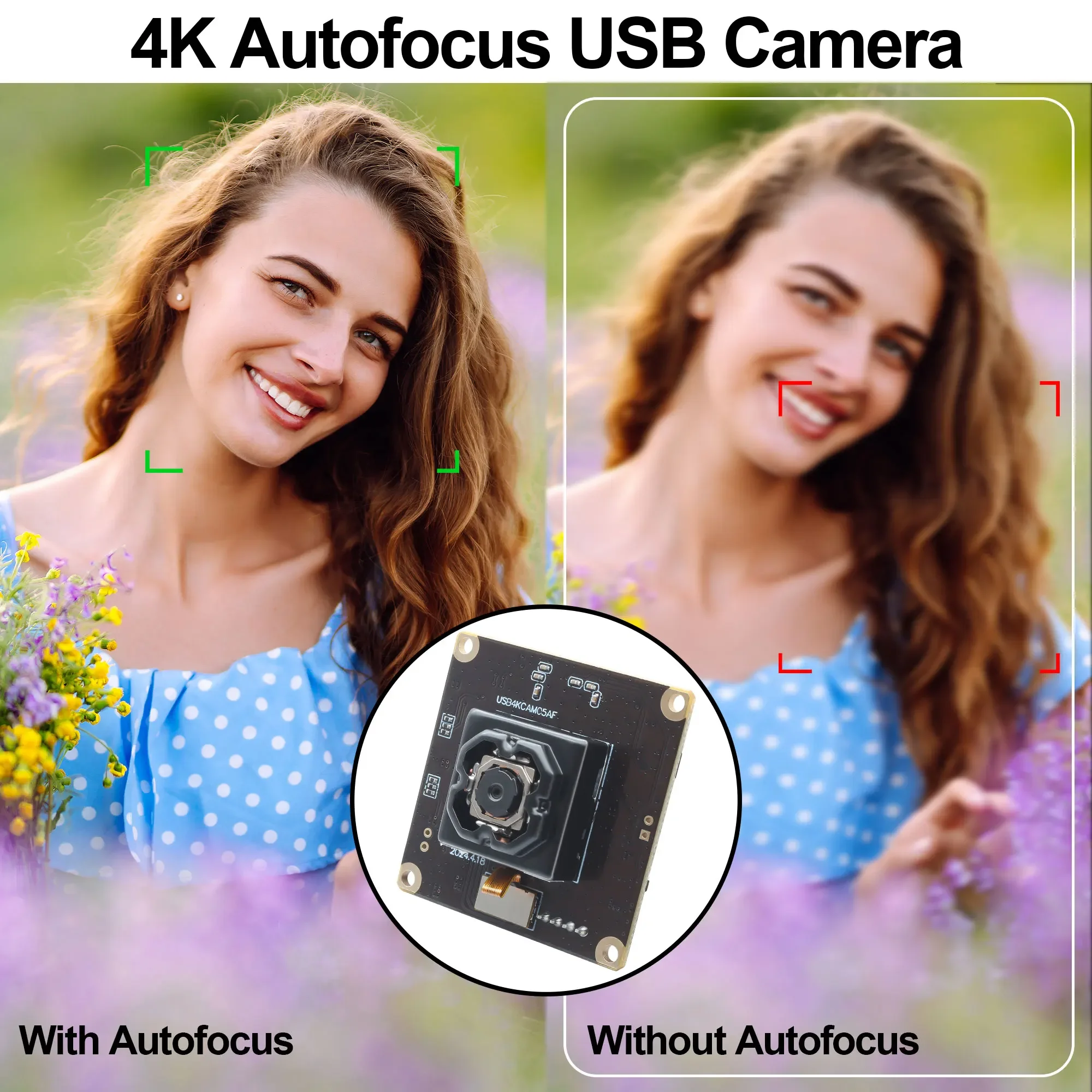

ELP 11MP Anti-Shake USB Camera Module 4K 30fps PC Webcam Autofocus Mini Lightburn Camera for Drone, Industrial Machine Vision