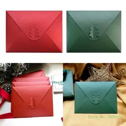 20PCS Solid Color Envelopes Red Green Envelope Stationary Christmas Card Envelope for Gift Card Thank You Letter