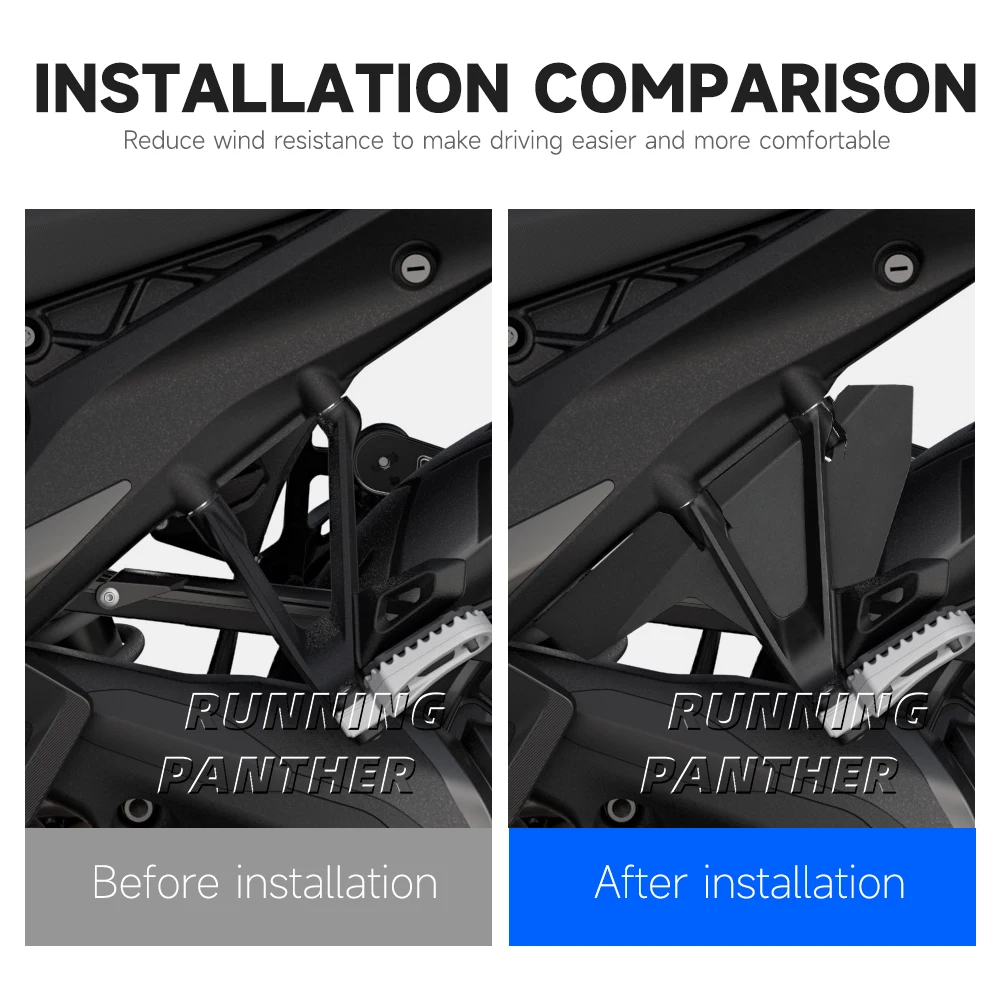 For BMW R1300GS R 1300 GS R 1300GS 2023 2024 2025 Motorcycle Accessories New Passenger Splash Guards Cover Mudguards Black Kit - Image 2