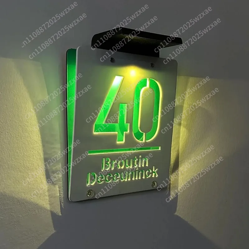 house number, solar address indication, daily use indication number plate