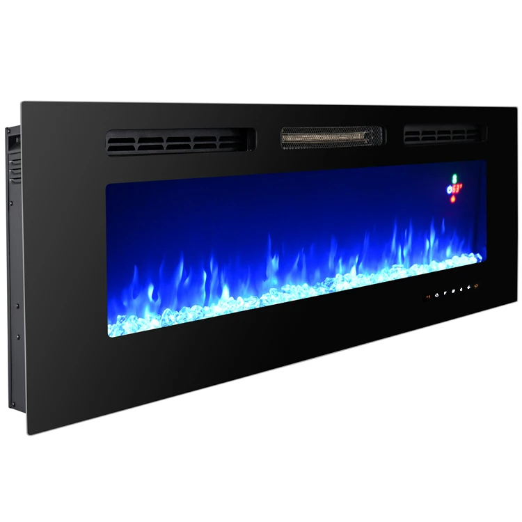 

60" Touch Screen Remote Control Modern Wall Recessed Wall Mounted Electric Fireplace Built In Insert