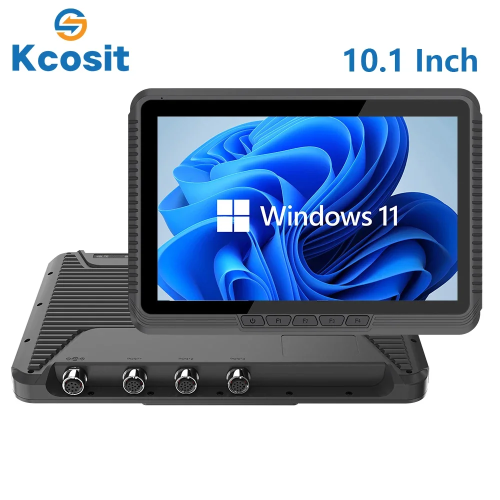 Kcosit K110J Tablet z gumowaną obudową PC wodoodporne szyby 11 na wózku widłowym 10.1 "Intel N5100 4GB RAM 4G LTE magistrala CAN LAN CVBS