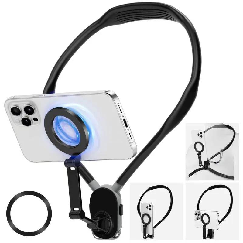Magnetic Neck Mount Phone Holder Chest Fix Bracket Fishing Action Cam First View Shooting Accessory