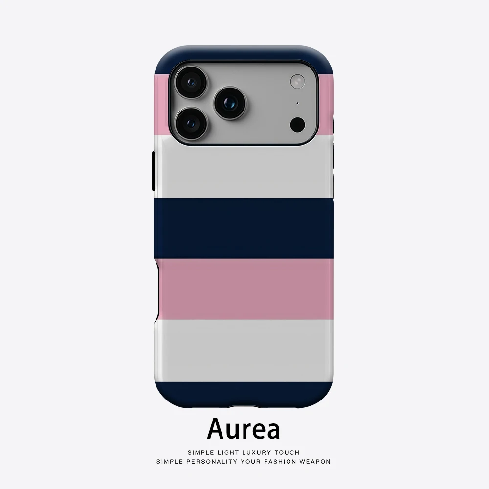 Handyhülle mit Pastellstreifen für magnetische Handyhülle für iPhone 17 16 15 14 13 Pro Max Plus, einzelne doppelschichtige robuste Hülle
