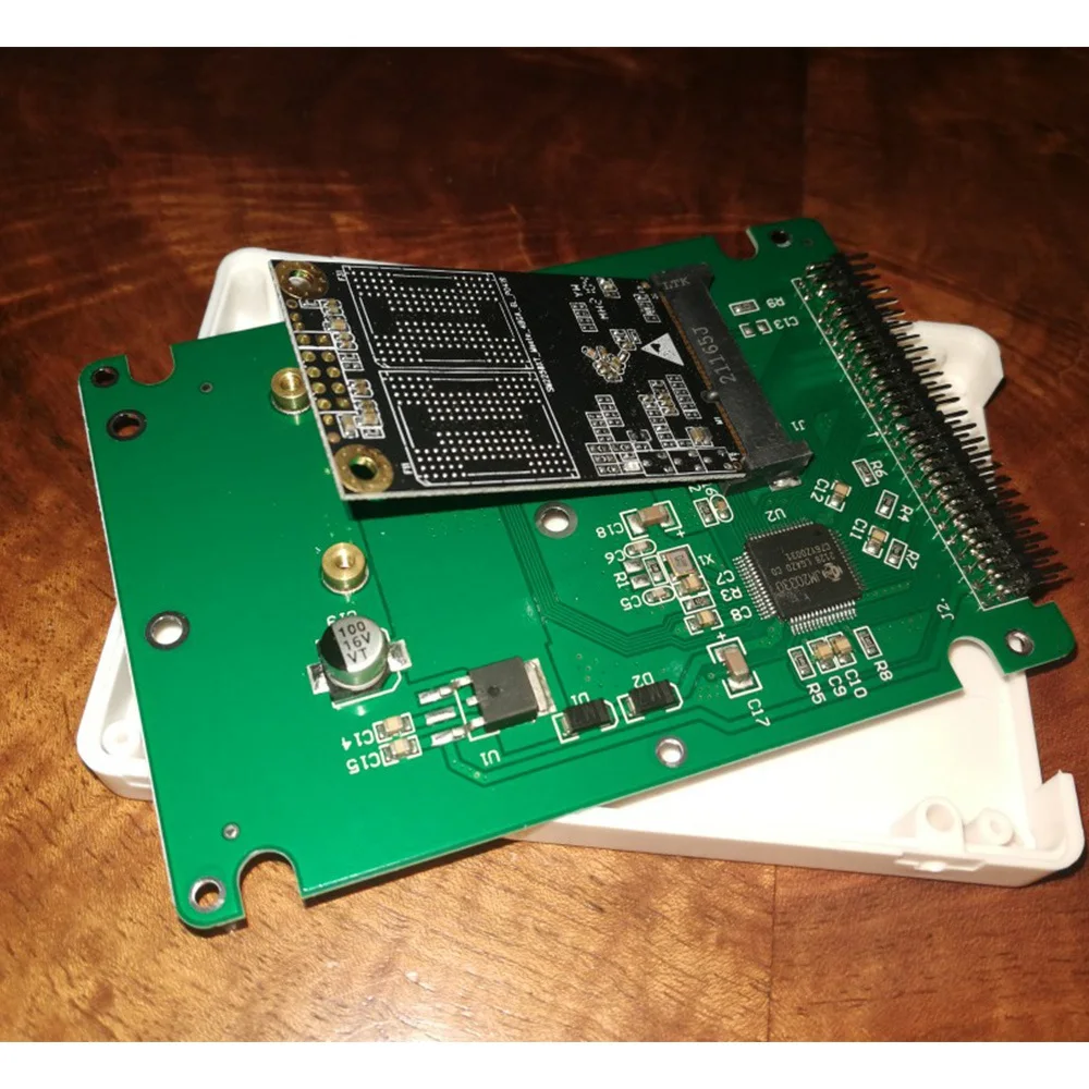 SR-44PIN MSATA إلى 2.5 بوصة IDE HDD SSD MSATA إلى PATA محول بطاقة محول مع حافظة 10X7X0.9 سم