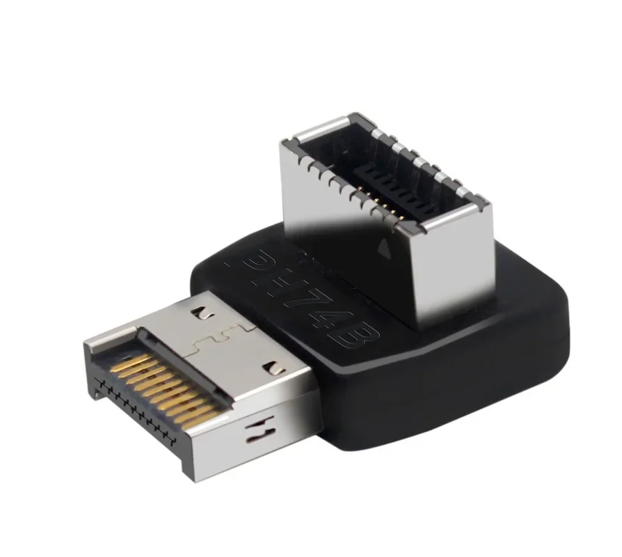 Adapter złącza USB USB3.0 19P/20P na TYPE-E 90-stopniowy konwerter obudowa adaptera przednie gniazdo TYPE C płyta główna komputera