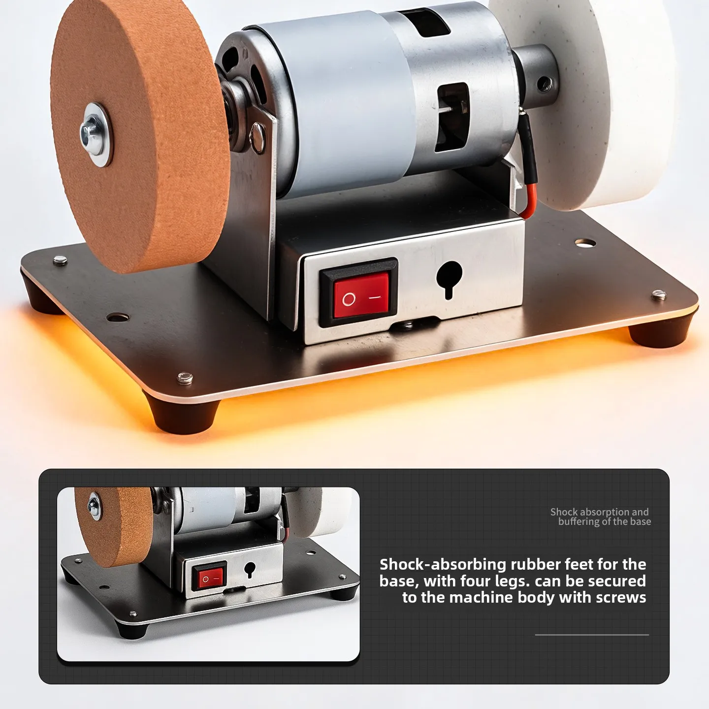 Pure Copper Motor Knife Sharpener - Industrial Grade Multifunctional Desktop Grinding Wheel