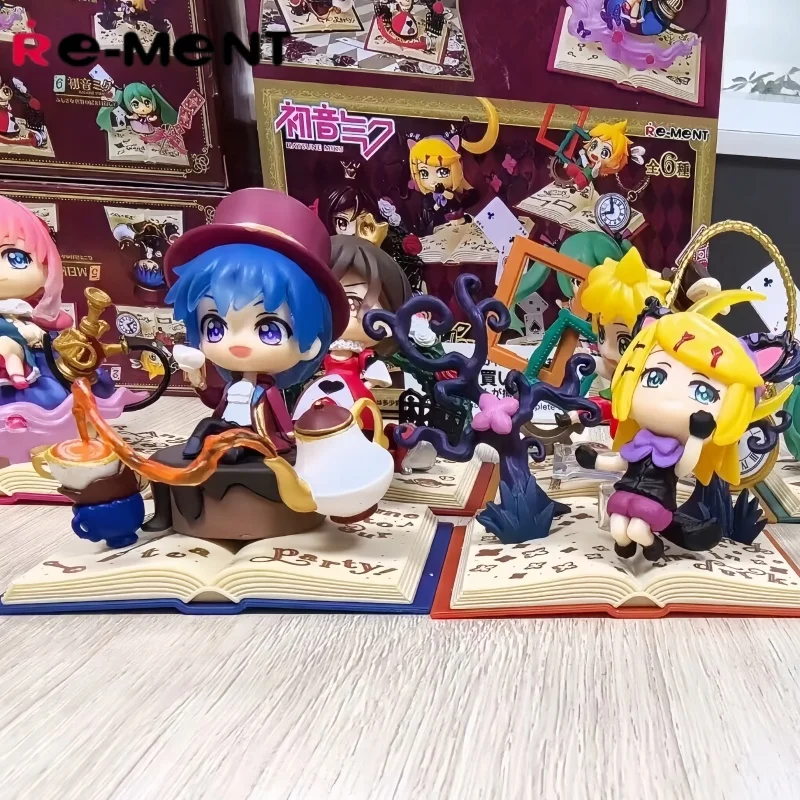 re-ment-初音ミク-ブラインドボックスフィギュア-ワンダーランド-シークレットちび-pvc-デスクトップオーナメント-コレクタブルモデル-アニメ-大人向けコレクター向け