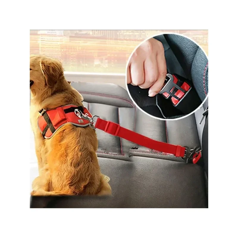 Pet Dog Safety Rope, Car Mounted Pet Traction Belt, Pet Adjustable Traction Rope, Car Used Pet Dog Supplies, Black, Red, Blue, P