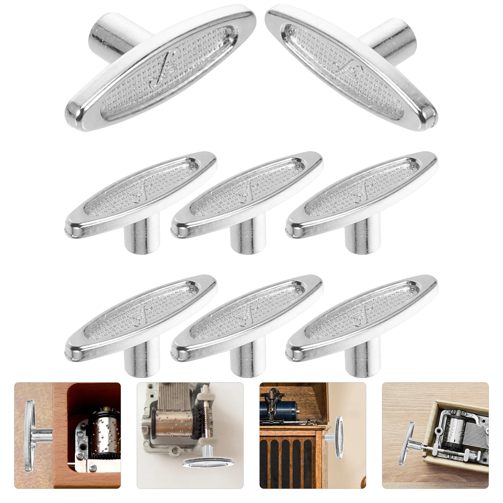 

8pcs Music Box Winder Handle Replacement Key For Musical Box T Shape Bar Diy Accessories Windup Jewelry Craft Tool