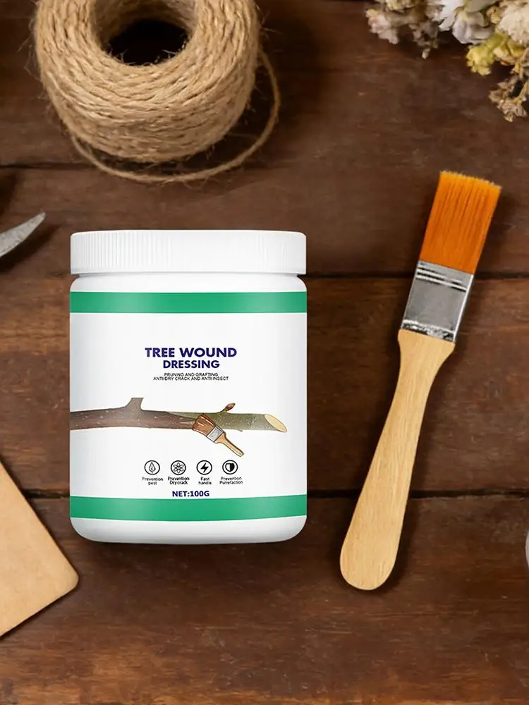 100g Tree Grafting Paste Tree Wound Paste Smear Agent Tree Pruning Sealer Plant Saw Cuts Coating Pruning Heal Paste with brush view 4