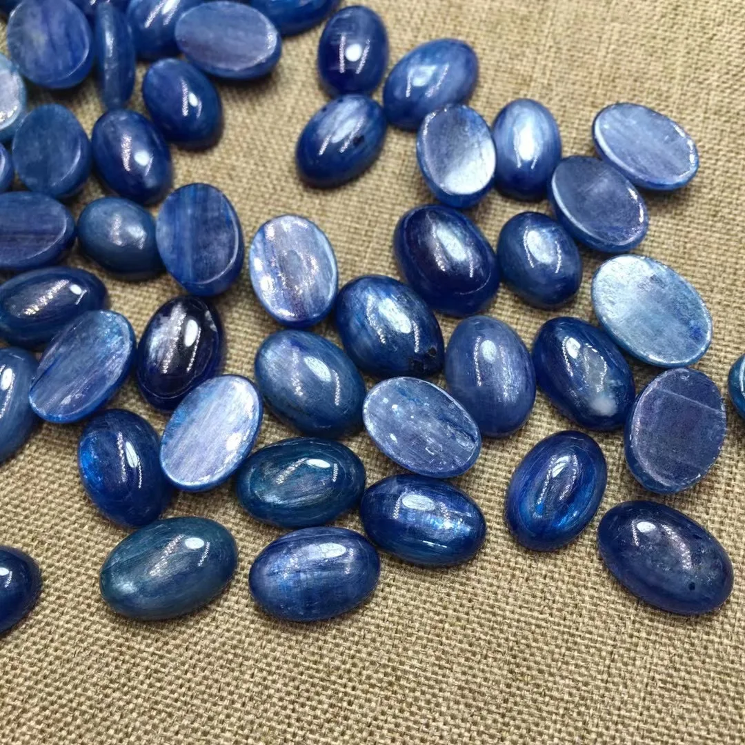 1 Pc Fengbaowu Natural Kyanite Oval Cabochon Jewelry Making For Ring Earring Pendant Crystal Healing Stone DIY Accessories