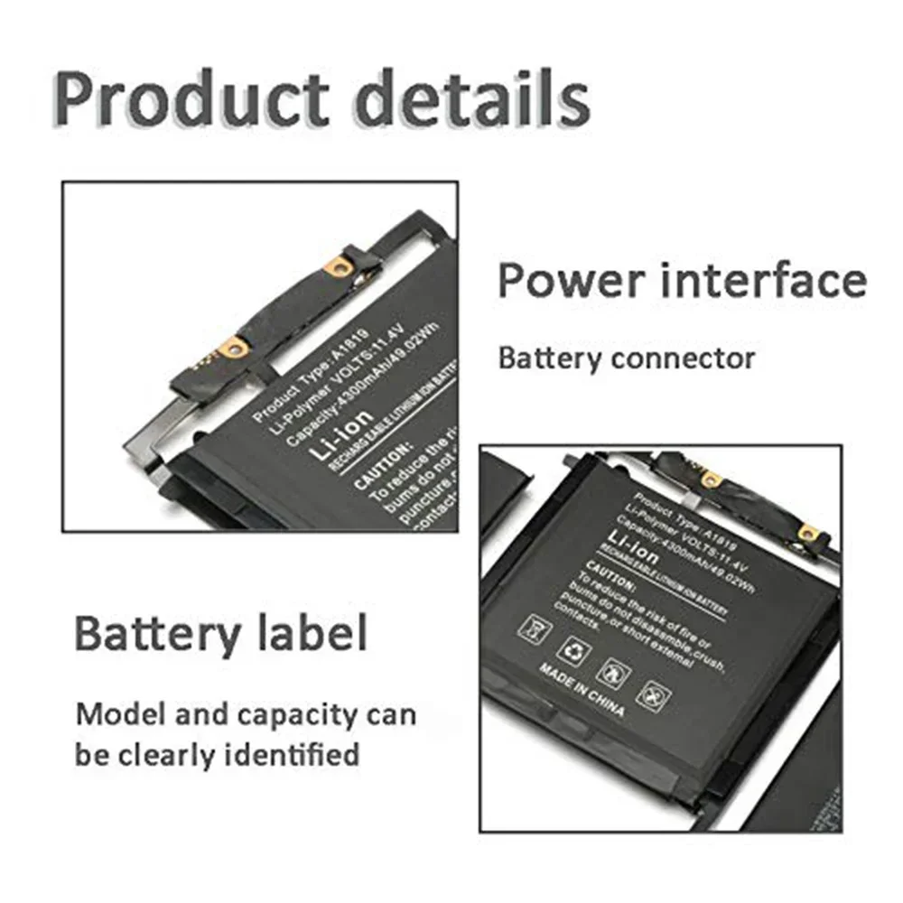 Imagem -05 - Macbook Pro 13 Bateria do Portátil A1706 A1819 Touch Bar Late2023 Mid2023 Fácil de Instalar A1706 Emc3071 Emc3163