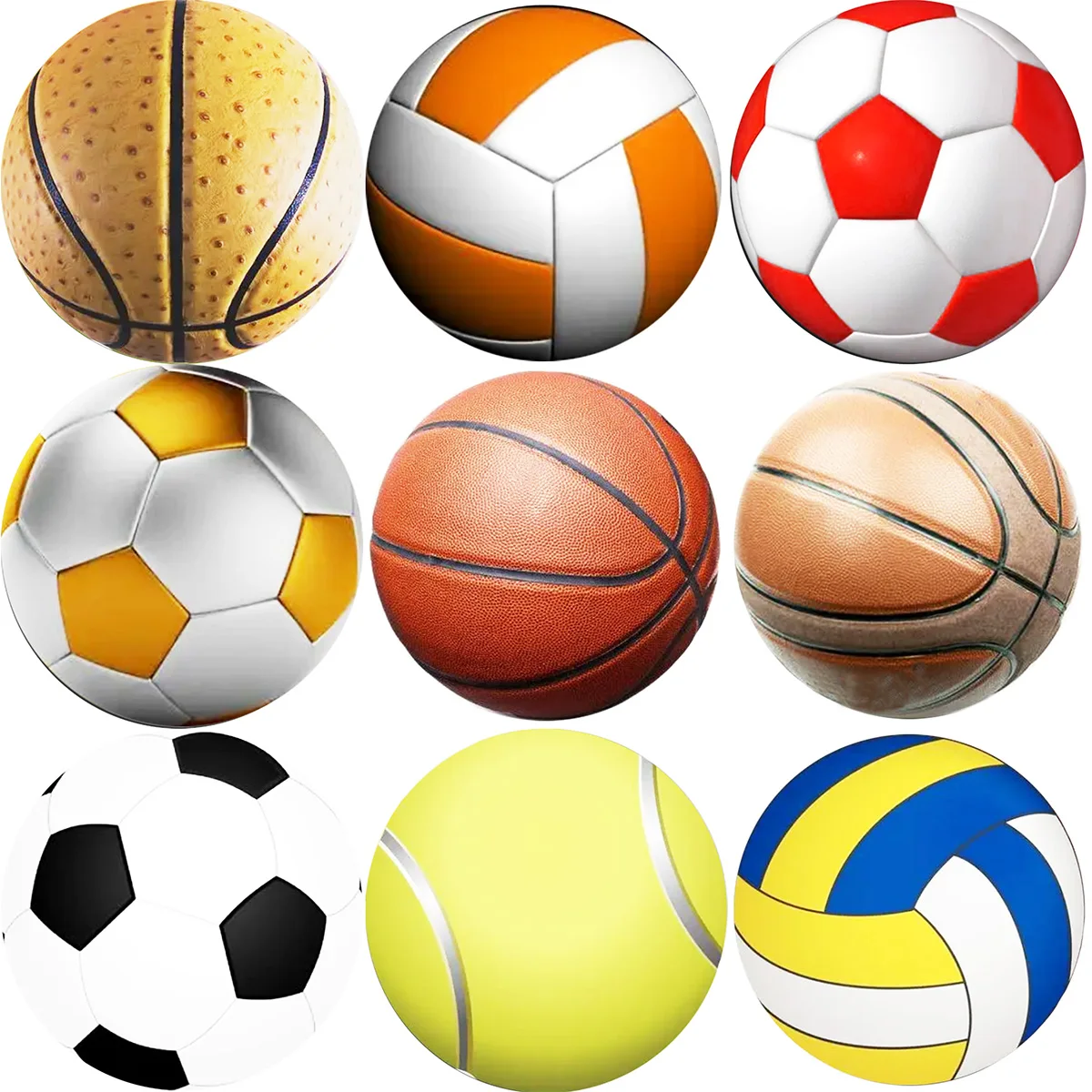 Sport Football Basketball Drawings 10pcs 8mm/10mm12mm/18mm/20mm/25mm Round photo glass cabochon demo flat back Making findings