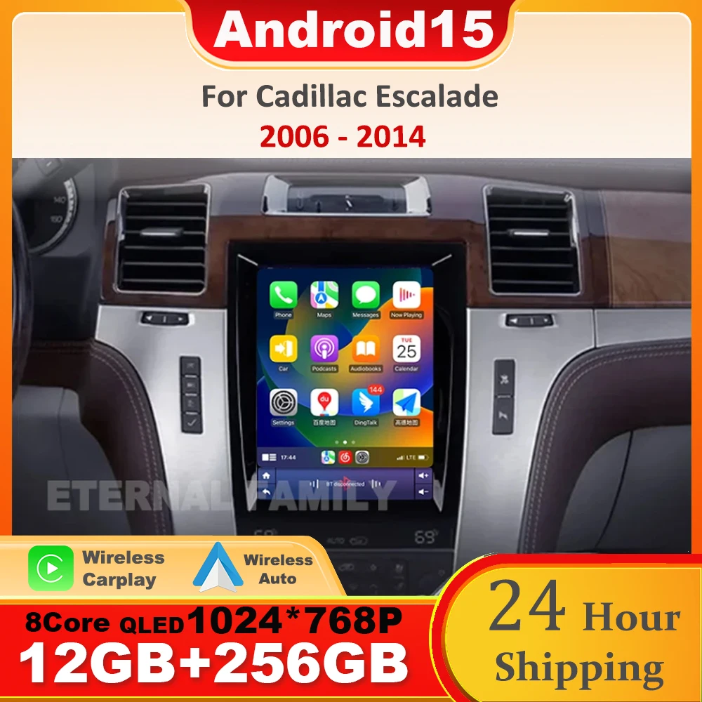 

9.7" Android 15 For For Cadillac Escalade 2006 - 2014 Carplay Car Radio Player Multimedia IPS QLED Navigation GPS Wifi Head Unit