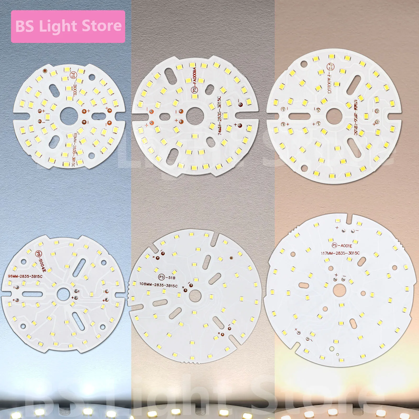 15W LED Circular Light Board SMB 2835 Chip 65mm 74mm 85mm 96mm 108mm 117mm Warm Neutral White Aluminum Suitable For Ceiling Lamp