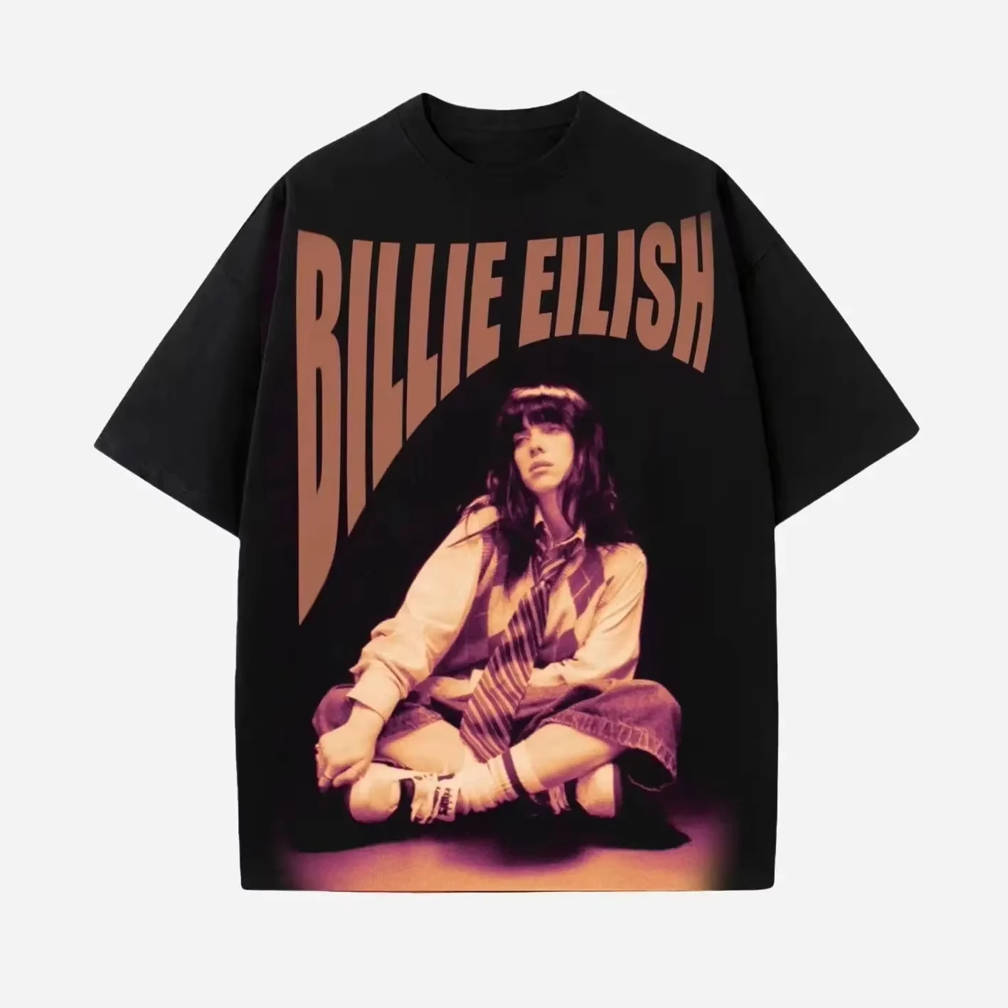 Billie Eilish Vintage Pop Music Artist Graphic Tee Cotton Mens Womens T-Shirt Summer Streetwear