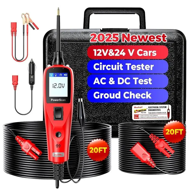

Autel PowerScan PS100 Тестер 12 В 24 В Комплект автомобильного датчика питания для чтения сопротивления переменного тока PS100, частота
