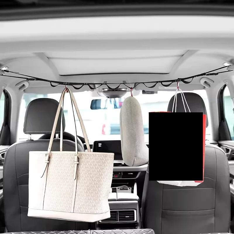 For Car Clothesline Multifunctional Hanging Hanger in Car Rear Seat Storage Fixed Lanyard Car Outdoor Accessories