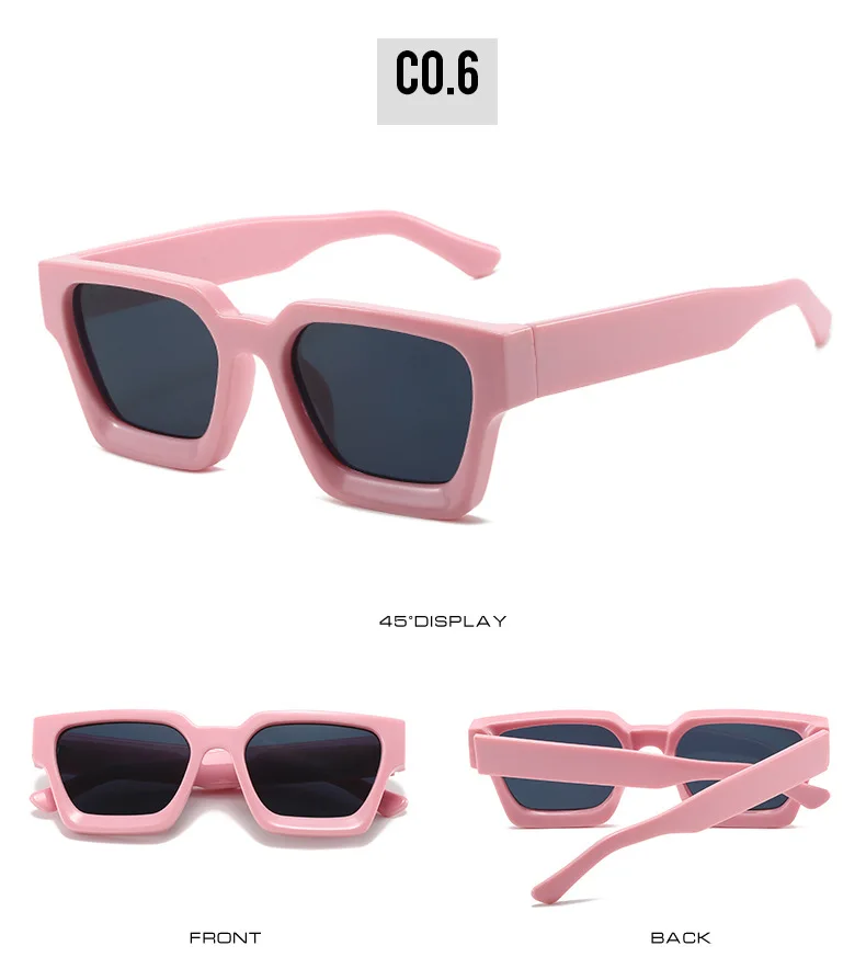 SHAUNA Ins Beliebte Damen Quadratische Sonnenbrille Retro Herren Getönte Farbtöne UV400 – Detail 13