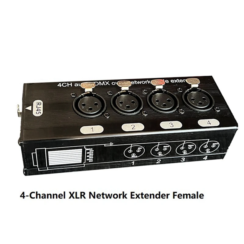 Imagem -04 - Áudio Xlr e Dmx sobre Extensão de Cabo de Rede Extensor de Sinal de Rede Feminino Canais Pinos Dmx512 1pc