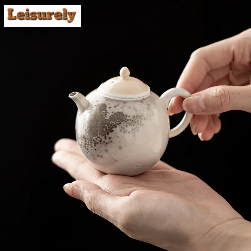

100ML Ink Painting Zhiye Roasting Pomegranate Teapot Retro Tea Infuser Pot Tea Maker Kettle With Ball Hole Cha Supplies Gift