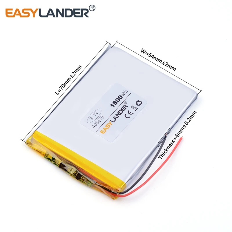 405470   Bateria recarregável de polímero de lítio, 1800mah, 3.7v, para banco de potência, mp4, tablet, pc, telefone celular, alto-falante