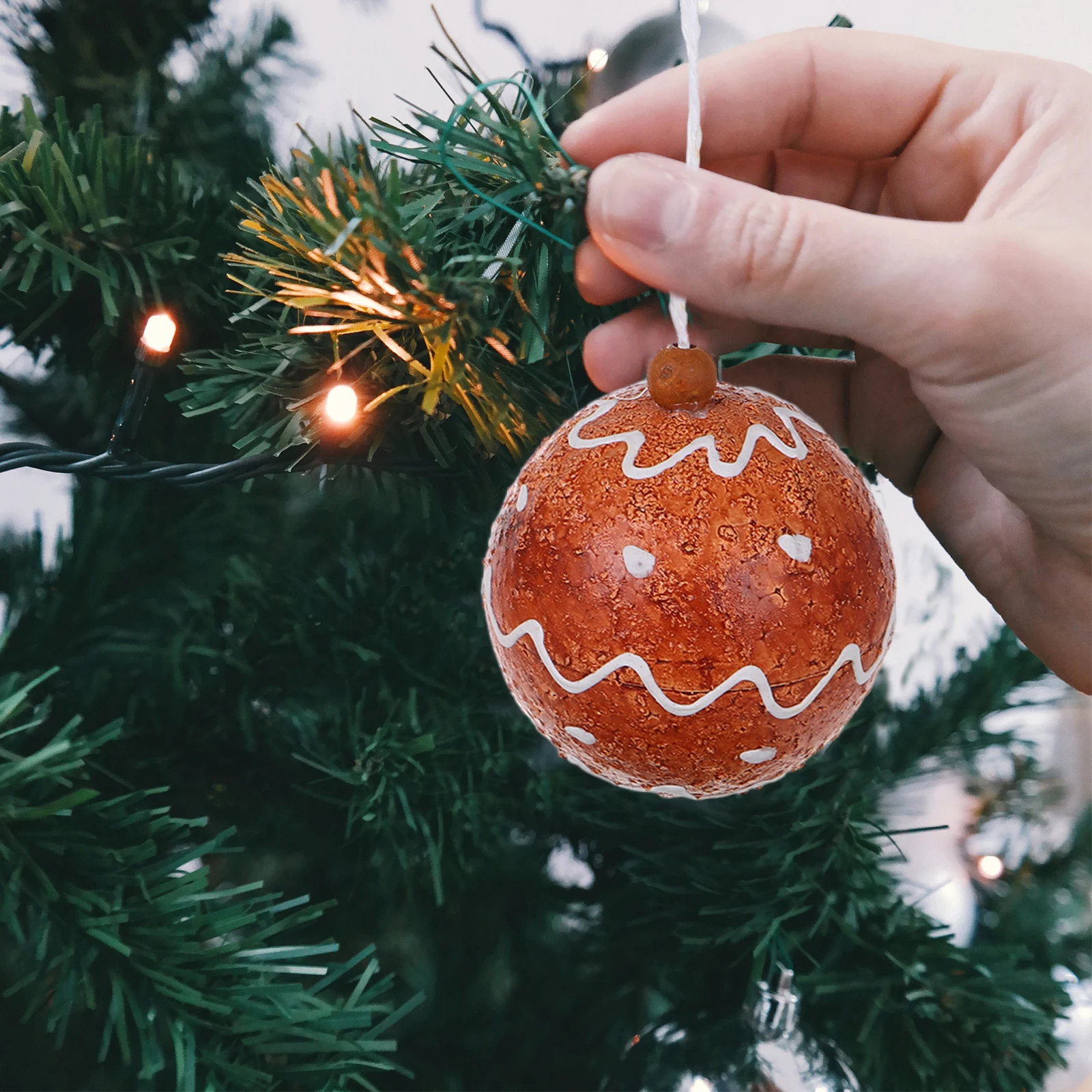 

6Pcs Christmas Ball Set Handpainted Shatterproof Hanging Xmas Tree Ornaments Candy Baubles Holiday Decoration Ornaments
