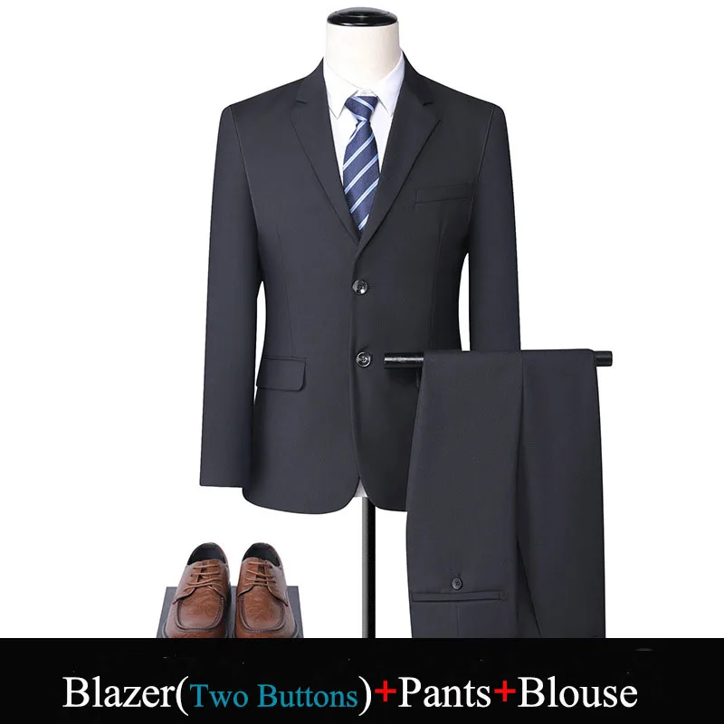 High Quality Suits Blazer Pants Set Plus Size 10xl Men Simple Business Elegant Fashion Job Gentleman Formal Suits Two Piece Sets