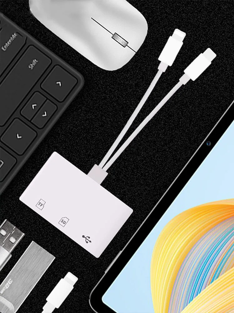 

Two-wire three-in-one converter, support mouse and keyboard U disk converter, multi-function OTG converter, high-speed transmiss