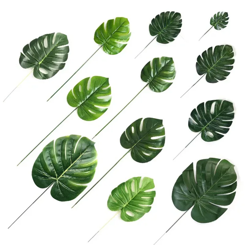 

5pcs Simulation Leaves Green Plant Turtle Back Leaf Flower Arrangement Accessories Decor Outdoor Garden Plastic Home Supply