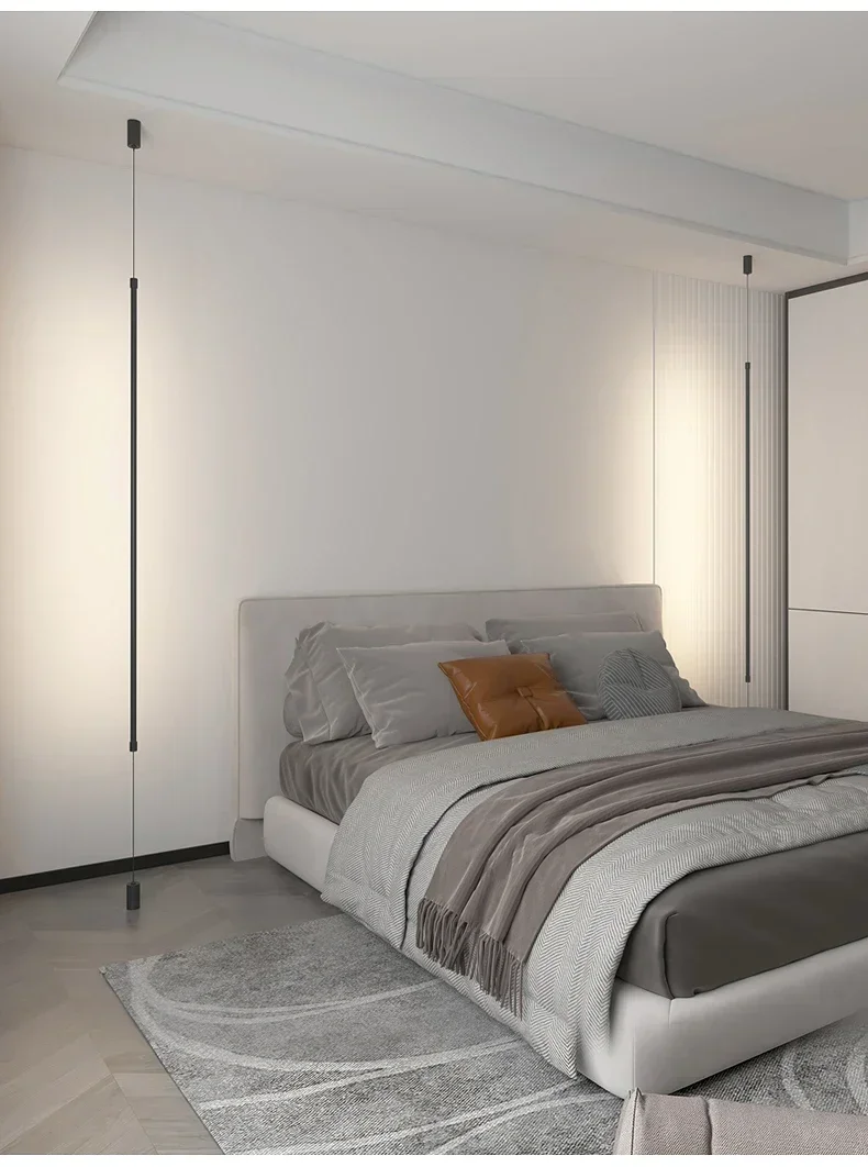 Home Decoration Led Pendant Lights Black White Modern Chandelier Pendant Lamp for Living Room Bedroom Floor Lamp Bedside Lamps