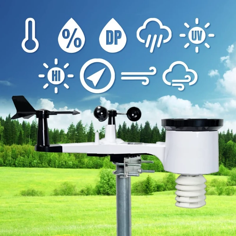 Estação meteorológica inteligente WS-2000 com monitoramento remoto WiFi e alertas, casa.