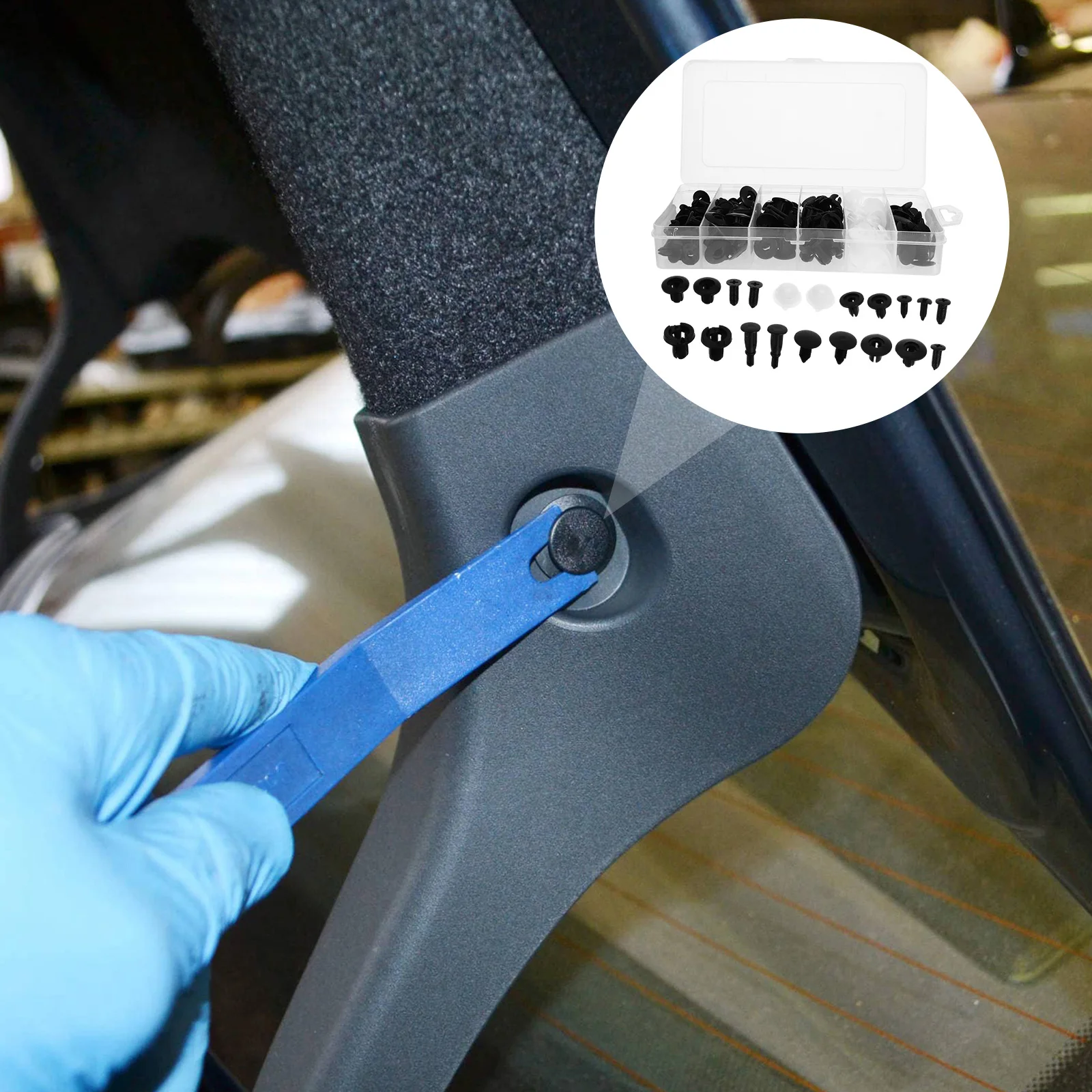 

100Pcs Car Bumper Retainer Clips Plastic Push Rivets Trim Panel Fasteners Door Panel Auto Fixing Car Retainer Clip