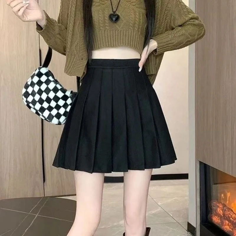 2026 Nuovo giapponese coreano a vita alta addensato gonna scozzese donna autunno inverno A-Line minigonna college JK uniforme gonne corte