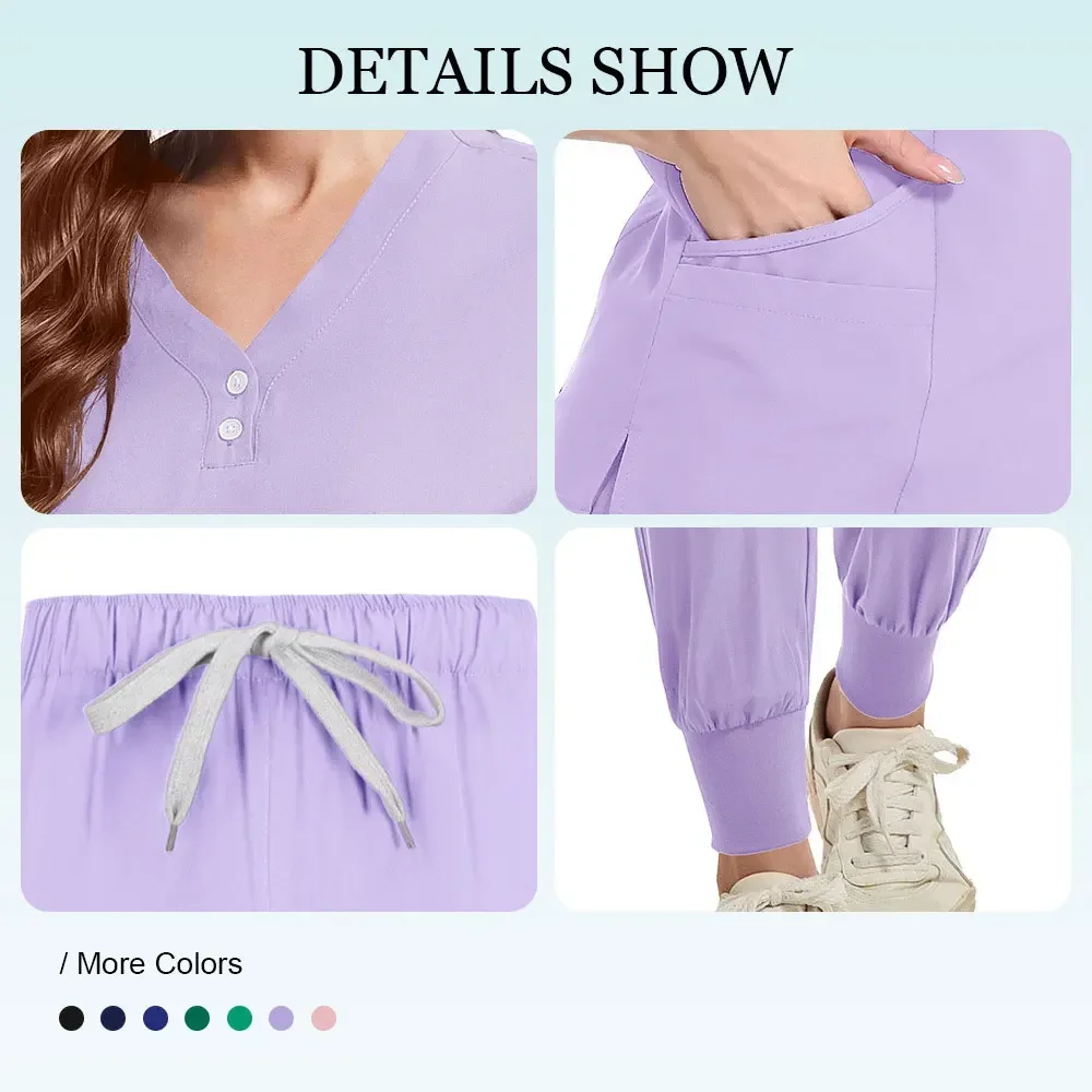 Novo salão de beleza roupas de trabalho médico mês dental manga curta roupas de lavagem das mãos conjunto separado para homens e mulheres enfermeiras