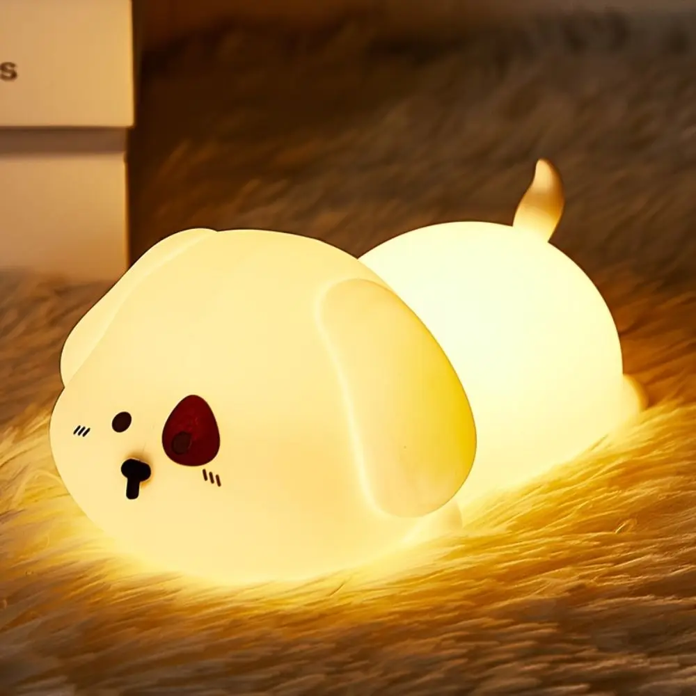 

Touch Sensor Silicone LED Puppy Night Light Soft Cute Table Lamp Cartoon Dimmable Bedside Light Home