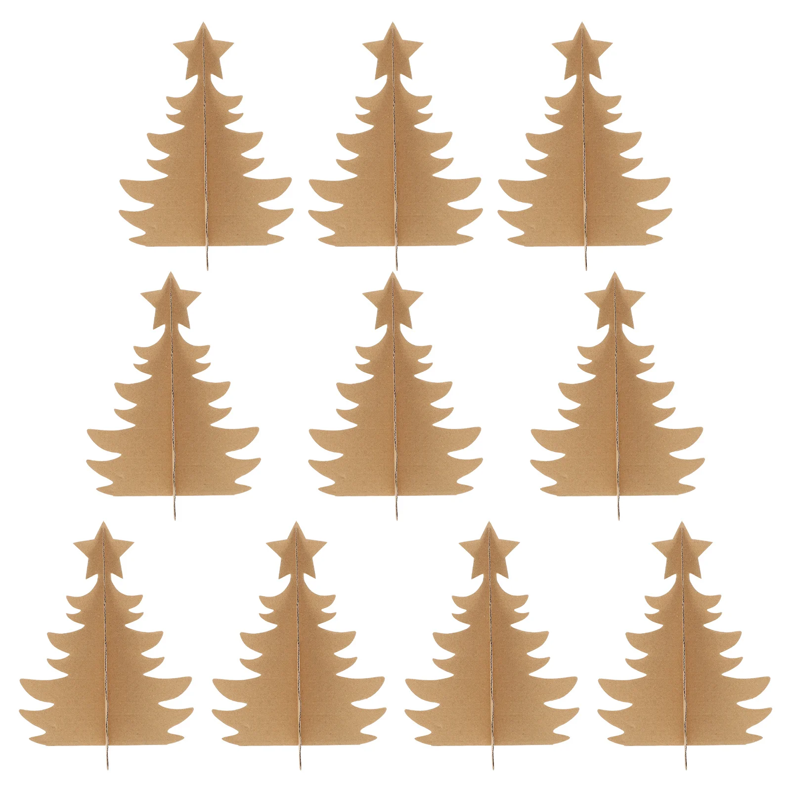 

10Pcs DIY Paper Christmas Tree Creative Kids Material Kit Desktop Decoration Xmas Craft Unfinished Paper Christmas Tree