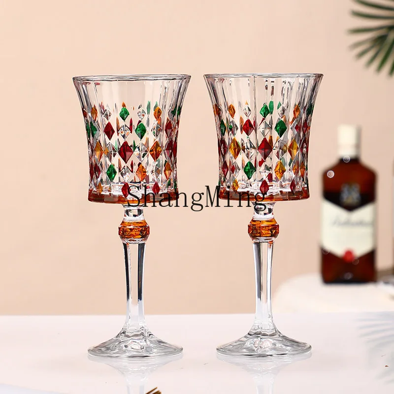 

DSA hand-painted rotating decanter creative gold-painted gyro tumbler red wine decanter home