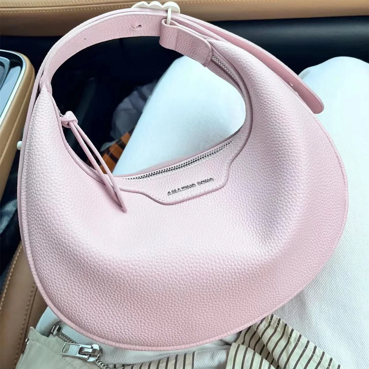 Women Shoulder Bag Female Handbag Tote AS Brand Designer Large Capacity Fashion Solid Color Single Half Moon Dumpling Shape Bags