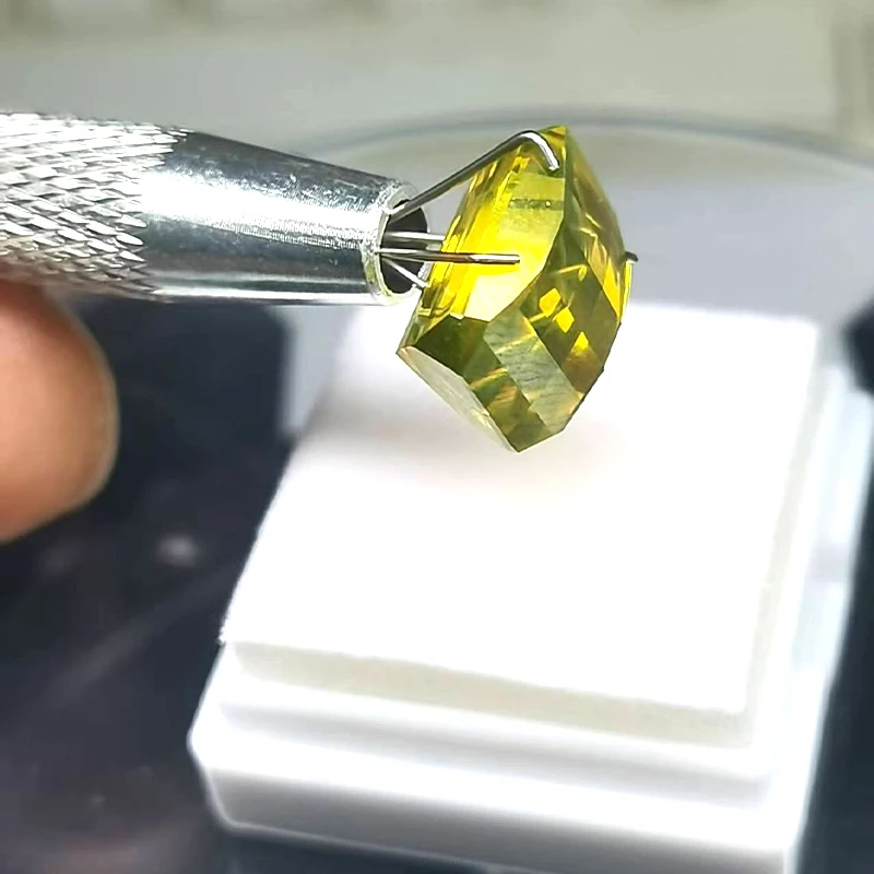 Natural Color 10X12mm Pixel Gem YAG Material for Fine Jewelry Wedding Birthday Present