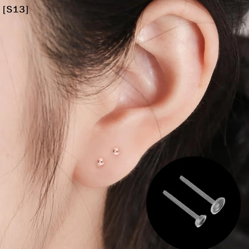 10/20/50/100PCS Plastic Stud Earring Anti Allergy Ear Protect From Ear Hole Blockage Transparent Earrings Jewelry Parts Decor[Q]