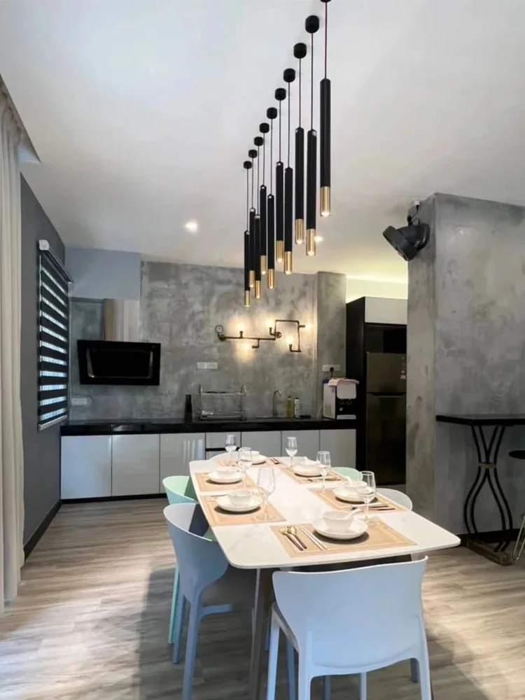 Led Chandeliers Ceiling Lights Tubular Living Room Pendant Lamp Interior Lighting Restaurant Staircase Chandelier Hanging Lights