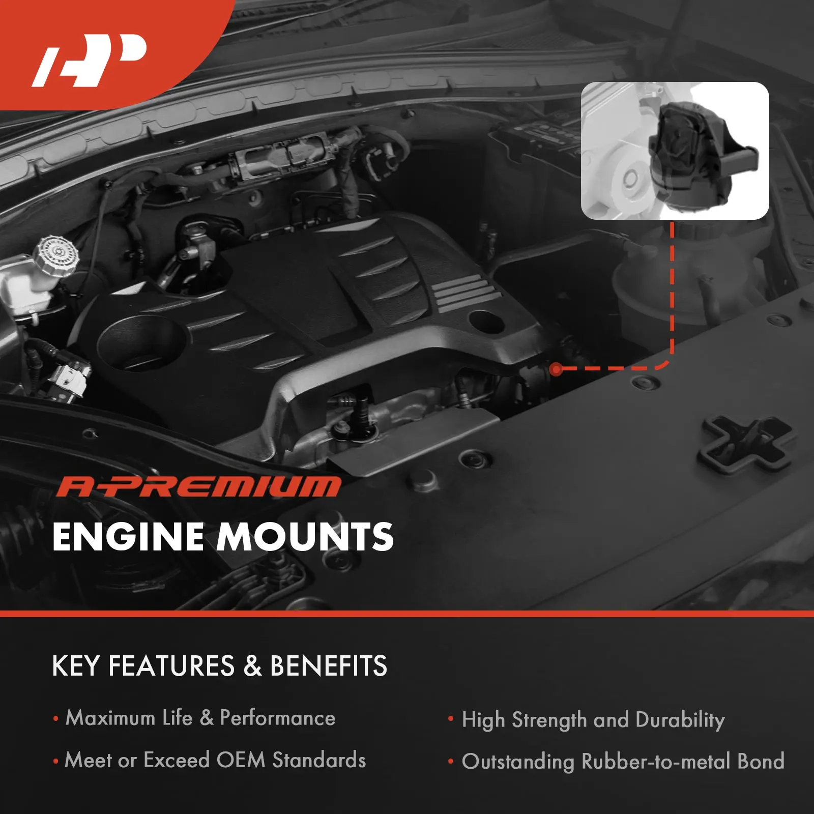 A-Premium Front Passenger Engine Motor Mount for Nissan Versa 2012-2019 Micra 2015-2019 Versa Note 2014-2019