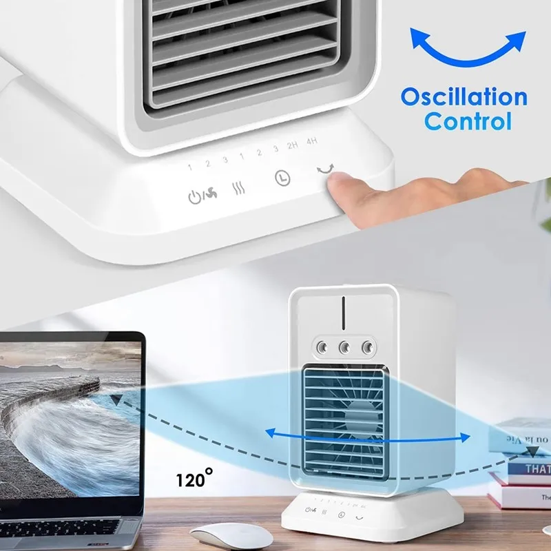 Portable Air Cooling Fan Air Cooler Fan Office Home Desktop use USB Air Conditioner Humidifier Purifier Fan with water tank