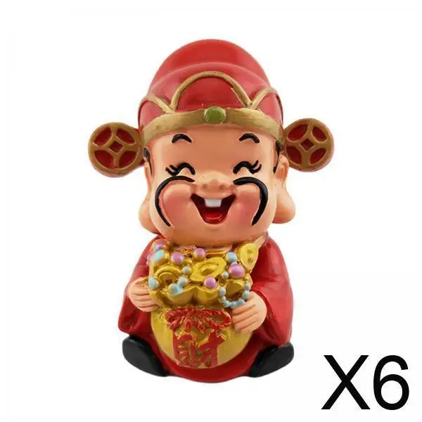 

6 фигурок, настольное украшение, статуя богатства, украшение приборной панели автомобиля для кабинета